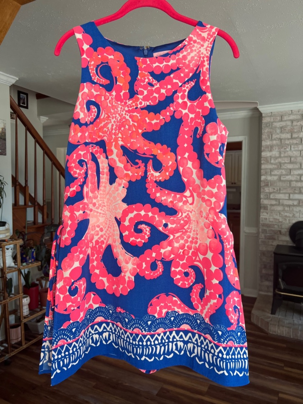 Lilly Pulitzer Pink & Blue Octopus Print Donna Romper